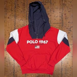 Ralph Lauren Polo 1967  XS 1/4-Zip Fleece Hoodie